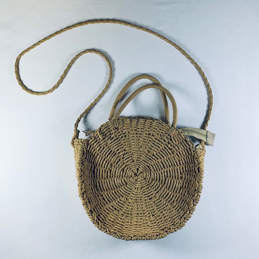 Round straw paper bag - Picture 4 of 5